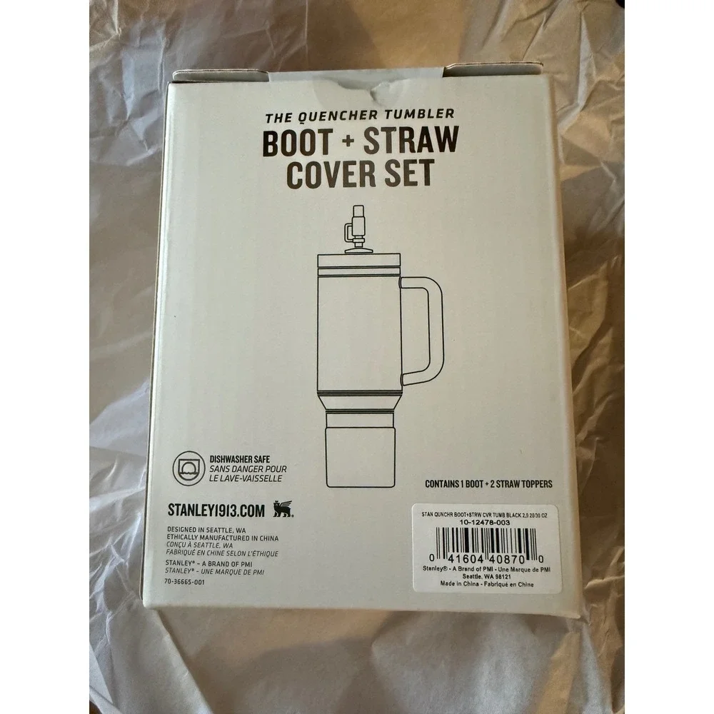 Stanley Quencher Boot and Straw Cover Set‎ | 30 & 20 Oz | Black NIB - Picture 2 of 4
